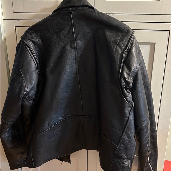 Black Leather Biker Jacket - Picture 3 of 4